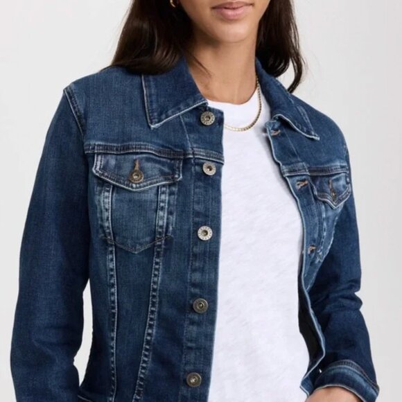 AG Adriano Goldschmied Denim Robyn Jacket Small Alliance Blue Stretch. New with - Picture 2 of 13